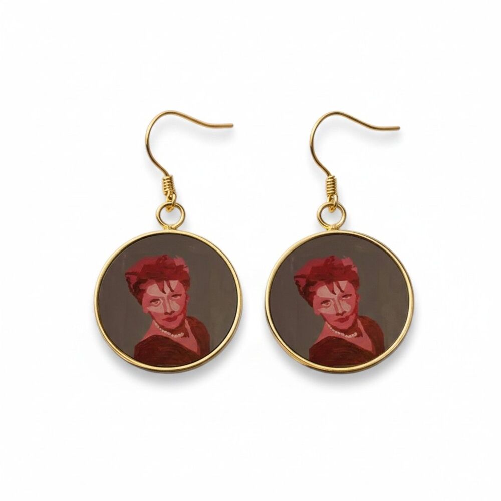 Just Love Lucy Eva Circular Earrings – Abstract Art Gold-Tone Statement Earrings